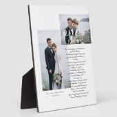 Elegant Wedding Vows Love Script Minimum Two Photo Fotoplaat (Zijkant)