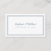 Elegant Wedding Website Modern QR Code Dusty Blue Informatiekaartje (Voorkant)