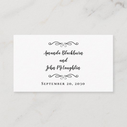 Elegant Wedding Website QR Code Black White Modern Informatiekaartje (Voorkant)