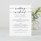 Elegant Wedding Weekend Itinerary Invitation (Debout devant)