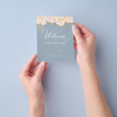 Elegant Wedding Welcome Creëer Your Ewn Dusty Blue Flyer (Hand)