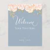 Elegant Wedding Welcome Creëer Your Ewn Dusty Blue Flyer (Voorkant)
