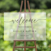 Elegant Wedding Welcome Frosted Look Acrylic Sign Acryl Bord