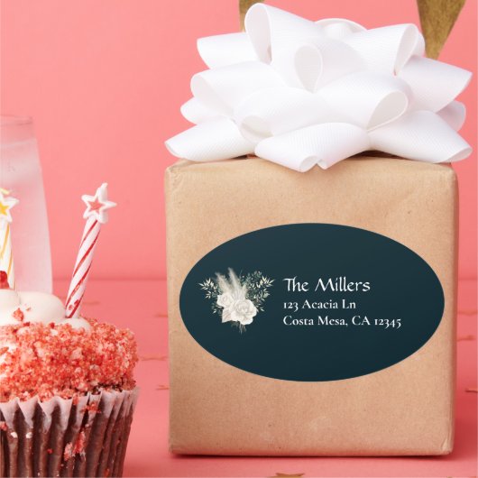 Elegant Wedding White Roses Return Address Label (Feest)