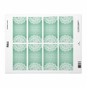Elegant Wedding Wine Label Lace Mint Green (Full Sheet)