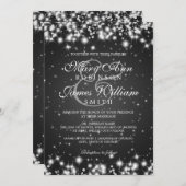 Elegant Wedding Winter Sparkle Black Kaart (Voorkant / Achterkant)
