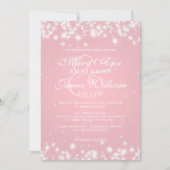Elegant Wedding Winter Sparkle Blush Kaart (Voorkant)