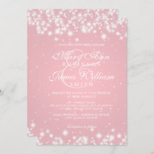 Elegant Wedding Winter Sparkle Blush Kaart