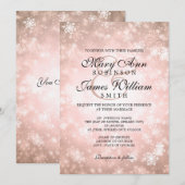 Elegant Wedding Winter Wonderland Sparkle Copper Kaart (Voorkant / Achterkant)