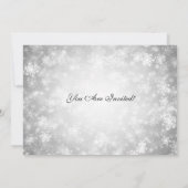 Elegant Wedding Winter Wonderland Sparkle Silver Kaart (Achterkant)