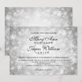 Elegant Wedding Winter Wonderland Sparkle Silver Kaart (Voorkant / Achterkant)