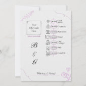 Elegant Wedding  with Timeline & QR Code Kaart (Achterkant)