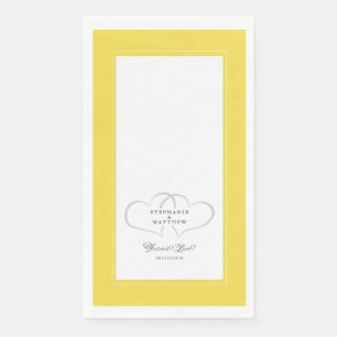 Elegant Wedding Yellow Grey Hearts for ever Love Servet