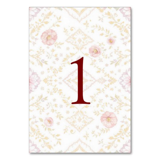 Elegant weeding table number kaart (Voorkant)