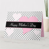 Elegant weefpatroon, roze harten Moederdag Kaart (Voorkant)