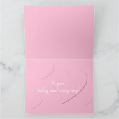 Elegant weefpatroon, roze harten Moederdag Kaart (Binnen)