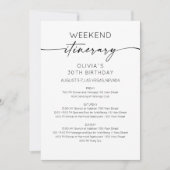 Elegant Weekend Birthday Itinerary Invitation (Devant)
