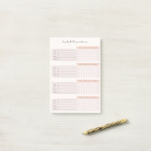 Elegant Weekly Habit Tracker Post-it® Notes (Op bureau)