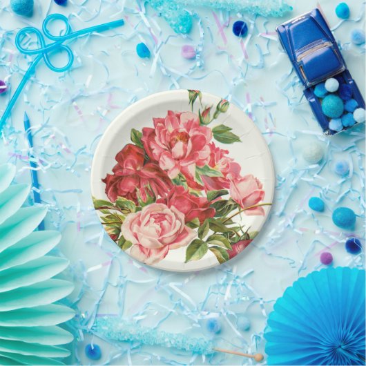 elegant wegwerpbaar bord, floreel papier bord (Feest)