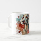 Elégant Weimaraner Aquarelle Art Mug (Devant gauche)