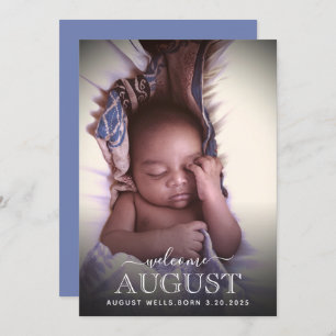 Elegant Welcome Baby Birth Announding Photo Card