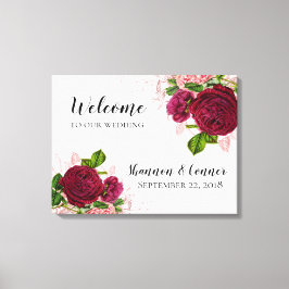 Elegant Welkom op onze bruiloft Canvas Afdruk