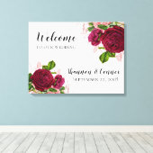 Elegant Welkom op onze bruiloft Canvas Afdruk (Insitu (Houten vloer))