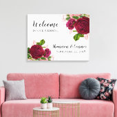 Elegant Welkom op onze bruiloft Canvas Afdruk (Insitu (Woonkamer))