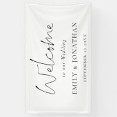 Elegant welkomstscript trouwnamen Datum Spandoek (Verticaal)