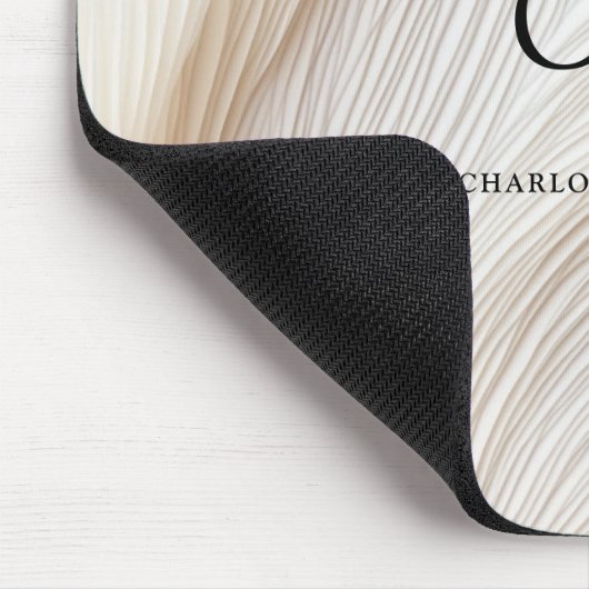 Elegant, Wellen, Monogramm Muismat (Hoek)