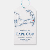 Elegant Wequassett Resort Bruiloft Welkom Cadeaulabel (Voorkant)