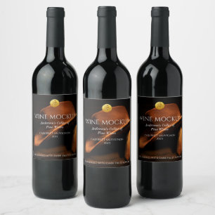 Elegant Western Cowboy Custom Wine Labels Wijn Etiket