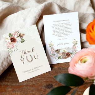Elegant Westers Cowboy Bloemengratis Script Bedankkaart
