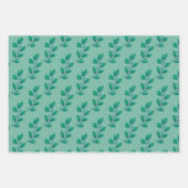 Elégant Whimsical Bold Feuilles d'aquarelle verte (Devant 3)