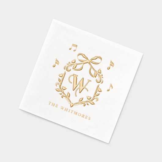 Elegant Whimsical Christmas Monogram Crest Bow (Gauche)