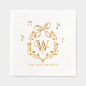 Elegant Whimsical Christmas Monogram Crest Bow (Recto)