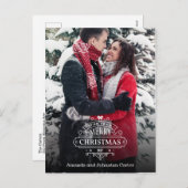 Elégant Whimsical Christmas Photo Carte postale (Devant / Derrière)