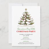 Elegant whimsical Christmas tree dinner invitation (Devant)