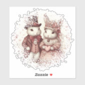 Elegant Whimsical Vintage Bunny Sticker (Vel)