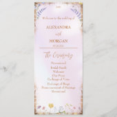 Élégant Whimsical Wildflower Pink Plat Programme (Devant)