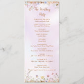 Élégant Whimsical Wildflower Pink Plat Programme (Dos)