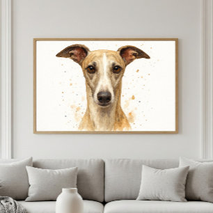Elegant Whippet Waterverf Portret Poster
