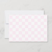 Elegant White and Pink Checkerboard Personalized Notitiekaartje (Achterkant)