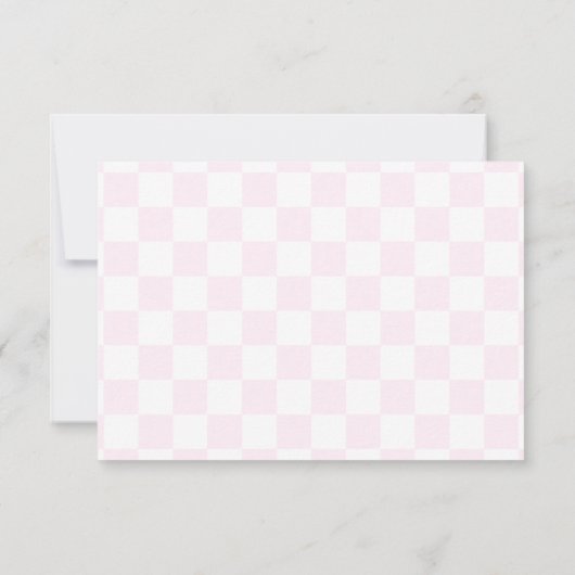 Elegant White and Pink Checkerboard Personalized Notitiekaartje (Achterkant)