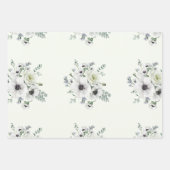 Elegant White Anemone Protea Eucalyptus Romantic Inpakpapier Vel (Voorkant)