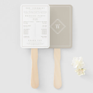 Elegant White/Beige Minimalist Wedding Programme Handwaaier