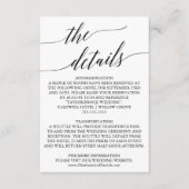 Elegant White & Black Calligraphy Weddenschap Deta Informatiekaartje (Voorkant)