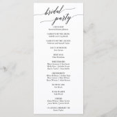 Elegant White & Black Calligraphy Wedding Programm Programma (Achterkant)