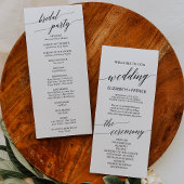 Elegant White & Black Calligraphy Wedding Programm Programma
