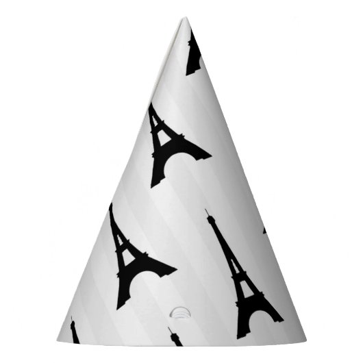 Elegant White Black Eiffel Tower Frankrijk Vertica Feesthoedjes (Links)